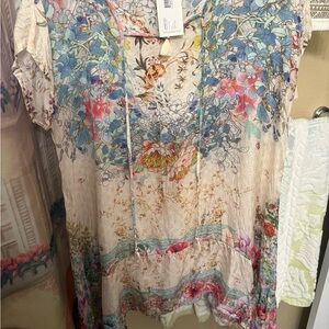 Johnny Was Multicolor Silk Yaritza Tunic